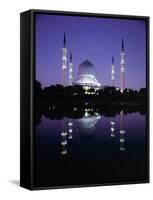 Reflection in Tranquil Water of the Sultan Salahuddin Abdul Aziz Shah Mosque-Gavin Hellier-Framed Stretched Canvas