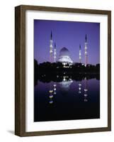 Reflection in Tranquil Water of the Sultan Salahuddin Abdul Aziz Shah Mosque-Gavin Hellier-Framed Photographic Print