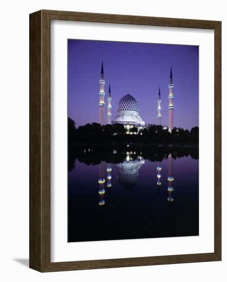 Reflection in Tranquil Water of the Sultan Salahuddin Abdul Aziz Shah Mosque-Gavin Hellier-Framed Photographic Print