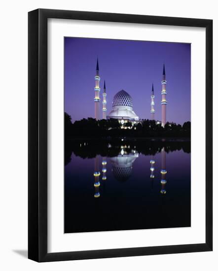 Reflection in Tranquil Water of the Sultan Salahuddin Abdul Aziz Shah Mosque-Gavin Hellier-Framed Photographic Print