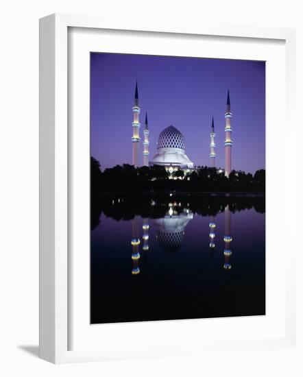 Reflection in Tranquil Water of the Sultan Salahuddin Abdul Aziz Shah Mosque-Gavin Hellier-Framed Photographic Print