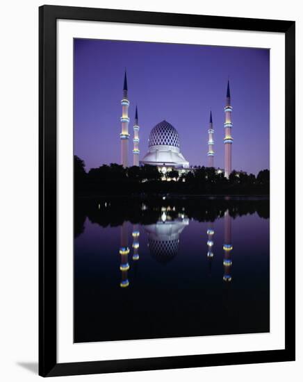 Reflection in Tranquil Water of the Sultan Salahuddin Abdul Aziz Shah Mosque-Gavin Hellier-Framed Photographic Print