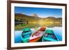 Reflection In Water Of Mountain Lakes And Boats-Leonid Tit-Framed Art Print