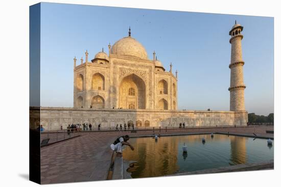 Reflection in Water. Taj Mahal at Sunset. Agra. India-Tom Norring-Stretched Canvas