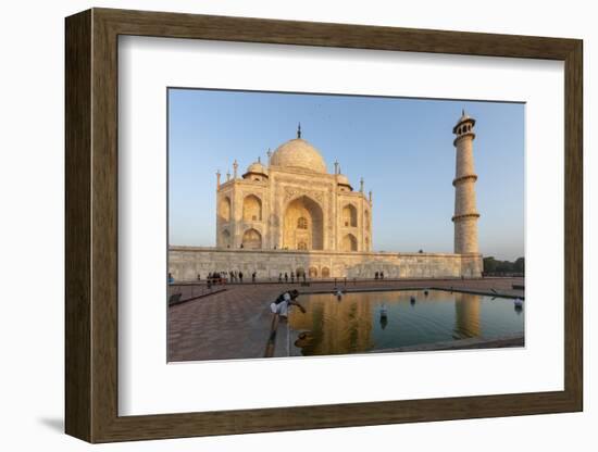 Reflection in Water. Taj Mahal at Sunset. Agra. India-Tom Norring-Framed Photographic Print