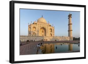 Reflection in Water. Taj Mahal at Sunset. Agra. India-Tom Norring-Framed Photographic Print