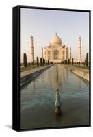 Reflection in Water. Taj Mahal at Sunset. Agra. India-Tom Norring-Framed Stretched Canvas