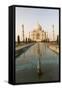 Reflection in Water. Taj Mahal at Sunset. Agra. India-Tom Norring-Framed Stretched Canvas