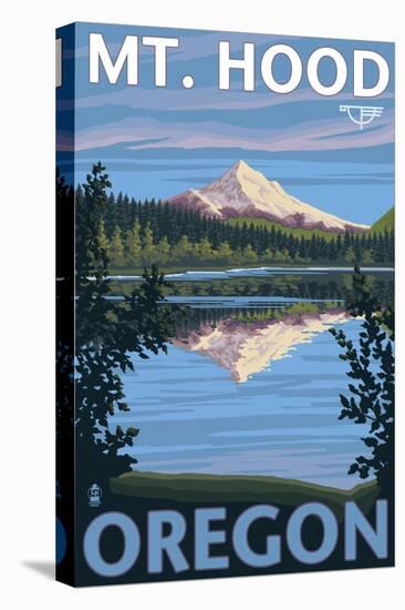 Reflection Lake - Mt. Hood, Oregon, c.2009-Lantern Press-Stretched Canvas