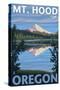 Reflection Lake - Mt. Hood, Oregon, c.2009-Lantern Press-Stretched Canvas