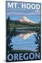 Reflection Lake - Mt. Hood, Oregon, c.2009-Lantern Press-Mounted Art Print