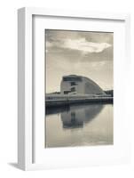 Reflection of a building on water, The Oscar Niemeyer International Cultural Centre, Aviles, Ast...-null-Framed Photographic Print