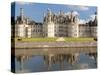 Reflection of a Castle in a River, Chateau Royal De Chambord, Loire-Et-Cher, Loire Valley, Loire...-null-Stretched Canvas