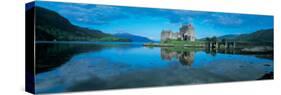 Reflection of a Castle in Water, Eilean Donan Castle, Loch Duich, Highlands, Scotland-null-Stretched Canvas