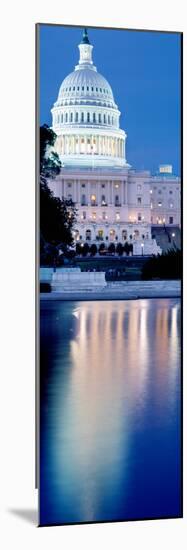 Reflection of a Government Building in Water at Dusk, Capitol Building, Washington Dc, USA-null-Mounted Photographic Print