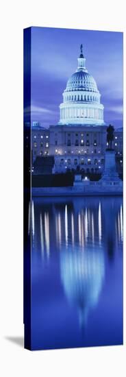 Reflection of a Government Building on Water, Capitol Building, Washington D.C., USA-null-Stretched Canvas