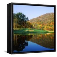 Reflection of a Hill on Water, West Point Golf Course, West Point, New York State, USA-null-Framed Stretched Canvas