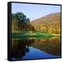 Reflection of a Hill on Water, West Point Golf Course, West Point, New York State, USA-null-Framed Stretched Canvas