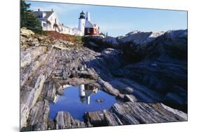 Reflection of a Lighthouse Pemaquid Point Maine-George Oze-Mounted Photographic Print