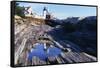 Reflection of a Lighthouse Pemaquid Point Maine-George Oze-Framed Stretched Canvas