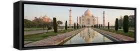 Reflection of a Mausoleum in Water, Taj Mahal, Agra, Uttar Pradesh, India-null-Framed Stretched Canvas