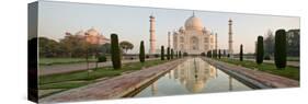 Reflection of a Mausoleum in Water, Taj Mahal, Agra, Uttar Pradesh, India-null-Stretched Canvas