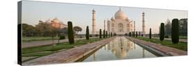 Reflection of a Mausoleum in Water, Taj Mahal, Agra, Uttar Pradesh, India-null-Stretched Canvas