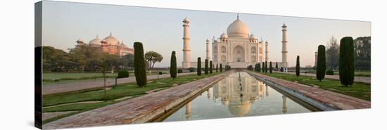 Reflection of a Mausoleum in Water, Taj Mahal, Agra, Uttar Pradesh, India-null-Stretched Canvas