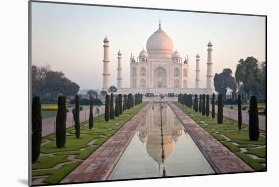 Reflection of a Mausoleum in Water, Taj Mahal, Agra, Uttar Pradesh, India-null-Mounted Photographic Print