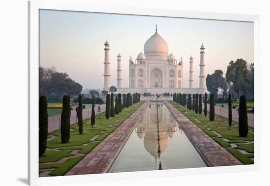 Reflection of a Mausoleum in Water, Taj Mahal, Agra, Uttar Pradesh, India-null-Framed Photographic Print