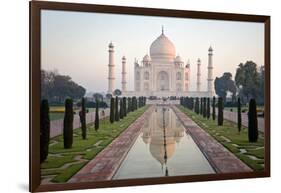 Reflection of a Mausoleum in Water, Taj Mahal, Agra, Uttar Pradesh, India-null-Framed Photographic Print