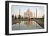 Reflection of a Mausoleum in Water, Taj Mahal, Agra, Uttar Pradesh, India-null-Framed Premium Photographic Print