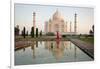 Reflection of a Mausoleum in Water, Taj Mahal, Agra, Uttar Pradesh, India-null-Framed Photographic Print