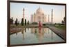 Reflection of a Mausoleum in Water, Taj Mahal, Agra, Uttar Pradesh, India-null-Framed Photographic Print