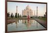 Reflection of a Mausoleum in Water, Taj Mahal, Agra, Uttar Pradesh, India-null-Framed Photographic Print