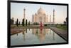 Reflection of a Mausoleum in Water, Taj Mahal, Agra, Uttar Pradesh, India-null-Framed Photographic Print