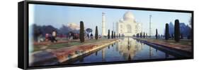 Reflection of a Mausoleum in Water, Taj Mahal, Agra, Uttar Pradesh, India-null-Framed Stretched Canvas