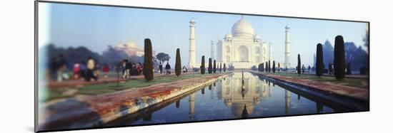 Reflection of a Mausoleum in Water, Taj Mahal, Agra, Uttar Pradesh, India-null-Mounted Photographic Print