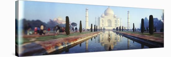 Reflection of a Mausoleum in Water, Taj Mahal, Agra, Uttar Pradesh, India-null-Stretched Canvas