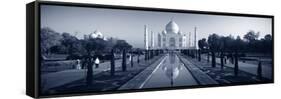 Reflection of a Mausoleum on Water, Taj Mahal, Agra, Uttar Pradesh, India-null-Framed Stretched Canvas