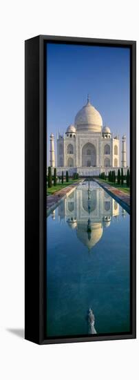 Reflection of a Mausoleum on Water, Taj Mahal, Agra, Uttar Pradesh, India-null-Framed Stretched Canvas