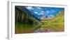 Reflection of a mountain on water, Maroon Bells, Maroon Bells-Snowmass Wilderness, White River N...-null-Framed Photographic Print