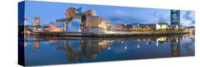 Reflection of a Museum on Water, Guggenheim Museum, Bilbao, Basque Country, Spain-null-Stretched Canvas