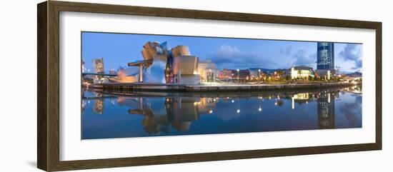 Reflection of a Museum on Water, Guggenheim Museum, Bilbao, Basque Country, Spain-null-Framed Photographic Print