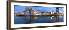 Reflection of a Museum on Water, Guggenheim Museum, Bilbao, Basque Country, Spain-null-Framed Photographic Print