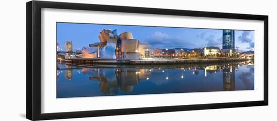 Reflection of a Museum on Water, Guggenheim Museum, Bilbao, Basque Country, Spain-null-Framed Photographic Print