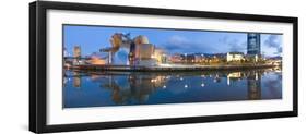 Reflection of a Museum on Water, Guggenheim Museum, Bilbao, Basque Country, Spain-null-Framed Photographic Print