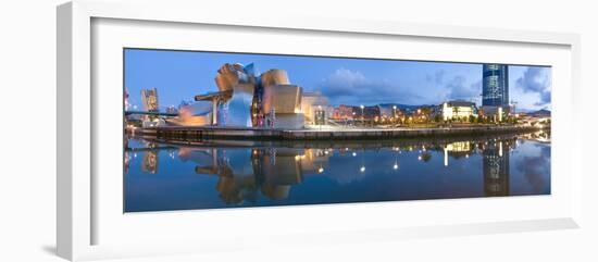 Reflection of a Museum on Water, Guggenheim Museum, Bilbao, Basque Country, Spain-null-Framed Photographic Print