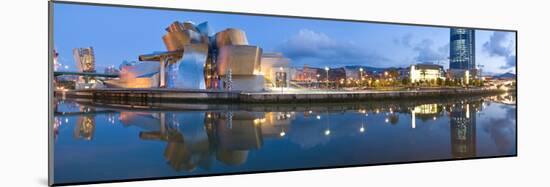 Reflection of a Museum on Water, Guggenheim Museum, Bilbao, Basque Country, Spain-null-Mounted Photographic Print