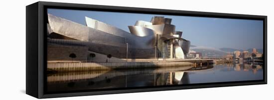 Reflection of a Museum on Water, Guggenheim Musuem, Bilbao, Spain-null-Framed Stretched Canvas